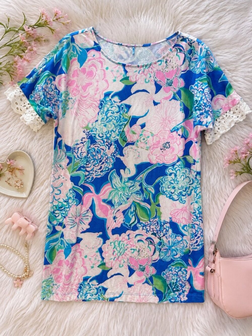 Lilly Pulitzer Peony For Your Thoughts HELINA Dress Medium Floral Eyelet Sleeve